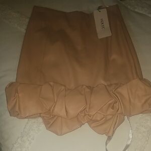 House of CB Beige Mini Skirt with Ruffle Hem